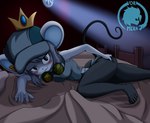 5_toes anthro bed blush butt butt_grab clothed clothing dark_room detailed_background feet female furniture hand_on_butt inside looking_at_viewer lying lying_on_bed on_bed on_side seductive smile smiling_at_viewer solo toes young young_anthro young_female voramera princess_and_conquest mouse_princess mammal mouse murid murine rodent absurd_res hi_res