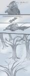 angel_in_the_forest anthro bat comic dialogue english_text flying forest fur hi_res larry_(yinller) male male/male mammal montimer_(yinller) mouse murid murine outside plant rodent snow text tree wings yinller