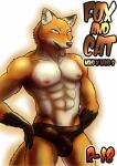 abs anthro athletic biceps biped blush brown_body brown_fur bulge clothing detailed_bulge fur genital_outline male muscular muscular_anthro nipples pecs penis_outline pose solo standing tongue tongue_out underwear whiskers maririn jinpei_shinooka canid canine fox mammal 2014 better_version_at_source comic cover cover_art cover_page hi_res