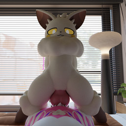 anthro bed bedroom big_penis female female_penetrated first_person_view fur fur_markings furniture genitals hair heart_(marking) heart_symbol lamp looking_at_viewer looking_pleasured lying male male/female markings nude offscreen_male on_back penetration penis pink_body pink_fur purple_body purple_fur riding sex white_body white_fur white_hair burtrevolution palworld pocketpair burtrevolution_(burtrevolution) canid canine cremis fox mammal pal_(species) 3d_(artwork) absurd_res blender_(artwork) digital_media_(artwork) hi_res