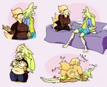 anthro balls bed big_breasts breast_grab breasts claws clothed clothing cowgirl_position duo eyewear feathers female female_on_top female_penetrated from_front_position furniture genitals glasses grabbing_from_behind hand_on_breast happy happy_sex heart_symbol kissing_cheek looking_at_another lotus_pose male male/female male_on_bottom male_penetrating male_penetrating_female on_bed on_bottom on_top open_clothing open_shirt open_topwear penetration penile penile_penetration penis penis_in_pussy romantic romantic_couple sex shirt sitting sitting_on_bed skinny_male slightly_chubby slightly_chubby_female sweater thick_thighs toe_claws topwear vaginal vaginal_penetration wearing_glasses yellow_body yellow_feathers jared_dillon carla_(jared_dillon) lucas_(jared_dillon) avian bird budgerigar canary finch loriinae oscine parakeet parrot passerine true_parrot absurd_res hi_res