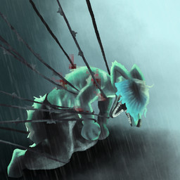 anthro blood bodily_fluids clothed clothing fur green_body hair male male_anthro pain screaming simple_background solo tail teeth topless topless_anthro topless_male pleskoslez ivan_(pleskoslez) domestic_cat felid feline felis mammal 1:1 digital_media_(artwork)