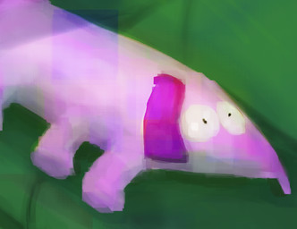 ambiguous_feral ambiguous_gender feral floppy_ears fur lop_ears lying on_side purple_body purple_ears purple_fur solo bravobunny bravo_(bravobunny) lagomorph leporid mammal rabbit unknown_species painting_(artwork)