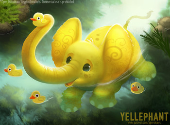 ambiguous_gender black_eyes feral forest humor outside plant pun rubber_duck sky solo text tree visual_pun water yellow_body piper_thibodeau elephant elephantid mammal proboscidean 2020 digital_media_(artwork) digital_painting_(artwork) english_text painting_(artwork) url