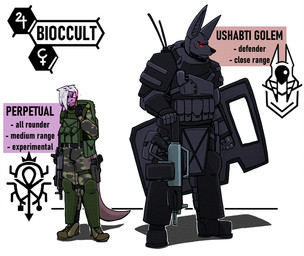 armor ballistic_shield bioccult chest_rig gear gun heavy_armour logos military_gear muscular operators perpetual ranged_weapon rifle science_fiction text usas12 weapon worldbuilding masterzoroark666 anubian_jackal canid canine canis jackal lizard mammal reptile scalie ushabti english_text icon model_sheet