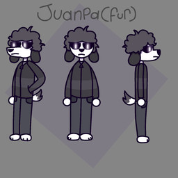 anatomically_inaccurate anthro bottomwear clothing fur glowing glowing_eyes grey_background grey_bottomwear grey_clothing grey_hair grey_pants grey_sweater grey_topwear hair long_ears male pants shoeless simple_background simple_coloring solo sweater toony topwear white_body white_eyes white_fur juanpadoodlez_(artist) el_portal:un_nuevo_universo juanpafur_(el_portal:un_nuevo_universo) juanpafur_(juanpagames) canid canine canis domestic_dog mammal poodle 1:1 hi_res model_sheet shaded simple_shading