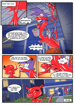 anthro balls bdsm bondage bound breasts butt clothing cock_and_ball_torture condom_suit dialogue dominant dominant_female duo encasement erection feet female gag gagged genital_torture genitals holidays humiliation latex latex_clothing latex_skinsuit male male/female moan penis skinsuit speech_bubble struggling text tight_clothing oddjuice halloween canid canine canis latex_creature living_latex mammal mustelid musteline true_musteline weasel wolf comic english_text hi_res
