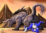 abdominal_bulge anal anal_penetration anthro anthro_on_feral anthro_penetrated ass_up balls bestiality big_dom_small_sub bodily_fluids butt claws clenched_teeth cum cum_in_ass cum_inside cum_splatter cum_while_penetrated cumshot dominant duo ejaculation feral feral_penetrating feral_penetrating_anthro genital_fluids genitals horn knot larger_male leaking_cum looking_back male male/male male_penetrated male_penetrating male_penetrating_male muscular muscular_feral muscular_male nude paws penetration penile penile_penetration penis raised_tail sex size_difference smaller_male smaller_penetrated tail teeth tongue tongue_out elbestia final_fantasy mythology square_enix firondraak behemoth_(final_fantasy) dragon humanoid monster mythological_creature mythological_scalie scalie hi_res