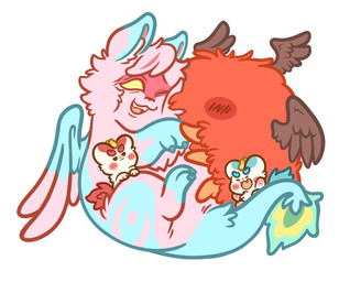 blind blue_body blue_fur disability feathered_wings feathers female feral fur group male multicolored_body multicolored_fur round_ears simple_background two_tone_body two_tone_fur white_background white_body white_fur wings kyrakupetsky asian_mythology chinese_mythology east_asian_mythology fabulous_beasts mythology bixie_(fabulous_beasts) dijiang_(fabulous_beasts) hundun_(fabulous_beasts) tianlu_(fabulous_beasts) hundun mythological_creature pixiu absurd_res hi_res brother_(lore) brothers_(lore) sibling_(lore) twins_(lore)