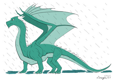 blue_body feral horn male raining simple_background solo white_background wings dragon171 absurd_res digital_media_(artwork) hi_res
