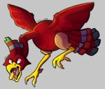 2018 avian beak bird dated digital_media_(artwork) fakemon farfetch'd feathers feet feral generation_1_pokemon generation_3_pokemon group hi_res kii_cat nintendo open_mouth orange_body orange_feathers pokemon pokemon_(species) pokemon_clover recursive_vore red_body red_feathers shaded signature talons toes torchic trio upchucken vore wings