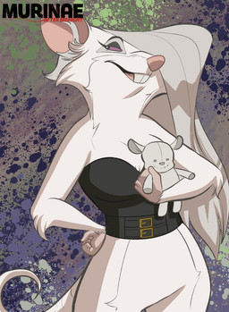 anthro bottomless bottomless_female breasts clothed clothing doll female fur hair long_hair pink_nose solo topwear white_body white_fur mauricio_caballero murinae_after_midnight wasna mammal mouse murid murine rodent vampire 2023 digital_drawing_(artwork) digital_media_(artwork) portrait