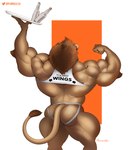 abstract_background anthro back_muscles barazoku biceps big_butt big_muscles bottle butt clothing container crop_top deltoids faceless_character faceless_male flexing fur genitals holding_object holding_plate huge_butt huge_muscles jockstrap lats_(muscle) male mane muscular muscular_anthro muscular_male orange_background penis plate rear_view shirt simple_background solo standing tank_top text text_on_clothing text_on_shirt text_on_tank_top text_on_topwear thick_penis topwear tuft underwear waiter white_background working purrcules_(artist) revelion_(character) felid lion mammal pantherine 2020 english_text hi_res signature url