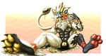 anthro biped bulge claws feet foot_focus goo_transformation lock_bulge male mid_transformation pawpads solo tail transformation jazzaaro nintendo pokemon generation_7_pokemon legendary_pokemon pokemon_(species) solgaleo torracat hi_res