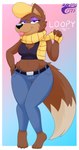 anthro breasts clothed clothing female fur hat headgear headwear looking_at_viewer scarf smile solo tongue tongue_out makoto177 hanna-barbera jellystone_(hbo_max) loopy_de_loop loopy_(loopy_de_loop) canid canine canis mammal wolf absurd_res digital_media_(artwork) hi_res