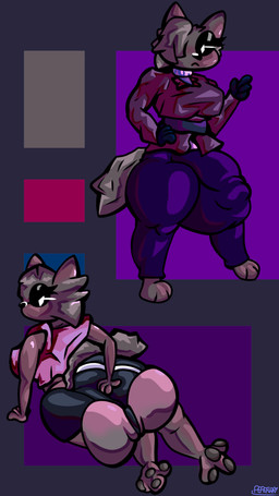 anthro balls big_butt big_penis butt femboy genitals mag_the_cat male penis solo pepefurry domestic_cat felid feline felis mammal 4k 9:16 absurd_res hi_res