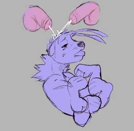 4_arms antennae_(anatomy) anthro balls brain cum_on_brain disembodied_penis ejaculation foreskin fur genitals glans gore grey_background group handpaw humanoid_genitalia humanoid_penis male multi_arm multi_limb organs paws penis purple_body purple_fur simple_background solo_focus trio asht0n 2024 digital_media_(artwork) hi_res