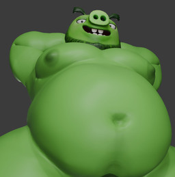anthro barazoku beard belly facial_hair green_body grey_background half-closed_eyes hands_behind_head male moobs narrowed_eyes navel nipples overweight overweight_anthro overweight_male pig_nose simple_background smile solo z_hado angry_birds rovio_entertainment sega the_angry_birds_movie king_leonard_mudbeard domestic_pig mammal pig_(angry_birds) suid suine sus_(pig) 3d_(artwork) digital_media_(artwork) hi_res unfinished