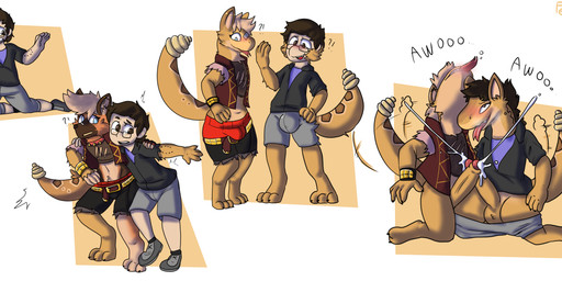 anthro balls blush duo ejaculation frottage fur fur_growth genitals growth howl humanoid_genitalia humanoid_penis looking_pleasured male male/male penile penis penises_touching sex simple_background species_transformation tail tail_growth text tongue tongue_out transformation transformation_sequence fertifo0 fallout microsoft canid canine human mammal night_stalker_(fallout) colored english_text hi_res