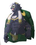 abs anthro biped black_body black_fur body_hair bottomwear bulge clothed clothing fur hair_tassels happy_trail male muscular muscular_anthro muscular_male open_bottomwear open_clothing open_pants pants pecs scar solo speedo swimwear izm_rm7 lifewonders tokyo_afterschool_summoners tezcatlipoca_(tas) felid mammal pantherine 4:5 absurd_res digital_media_(artwork) half-length_portrait hi_res portrait