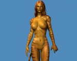 breasts female hair nude red_hair solo stripes tail morgan_cygnus marvel tigra felid mammal pantherine tiger 3d_(artwork) 5:4 digital_media_(artwork)