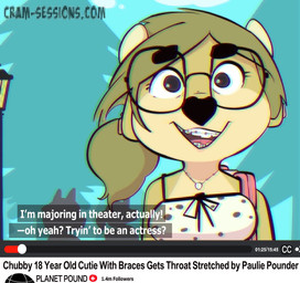 anthro backpack black_eyes blonde_hair blue_sky braces breasts college college_student crooked_teeth ear_piercing ear_ring eyebrow_through_hair eyebrows eyewear female glasses hair heart_nose heart_symbol horn jewelry medium_breasts necklace piercing plant ponytail porn_video pornography ring_piercing school sky slightly_chubby slightly_chubby_female smile solo street_lamp text translucent translucent_hair tree vhs_artifacts website website_logo website_url sprockeyart maggie_hudson bovid bovine canid canine canis cattle domestic_dog hybrid mammal 2025 english_text hi_res