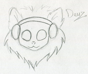 anthro front_view fur looking_at_viewer machine no_pupils protogen_visor screen screen_face simple_background simple_eyes solo text visor selinatc devz_(selinatc) felid lion mammal pantherine protogen character_name graphite_(artwork) headshot_portrait portrait sketch traditional_media_(artwork)