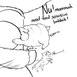 abuse ambiguous_gender bodily_fluids breastfeeding child_abuse crotch_breasts crying dialogue emaciated female female_feral feral group hooves mostly_offscreen_character nipples obese obese_feral overweight overweight_feral punch tail tears text trio violence young young_ambiguous young_feral yellowcottoncandy030 fluffy_pony fluffy_pony_(species) mammal 1:1 2025 black_and_white broken_language digital_drawing_(artwork) digital_media_(artwork) english_text hi_res monochrome