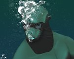 air_bubble anthro brown_body bubble dark_eyes looking_at_viewer male muscular muscular_anthro muscular_male solo underwater water artemi mammal marine pinniped sea_lion 5:4 absurd_res bust_portrait hi_res portrait