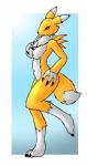 anthro black_sclera blue_eyes breasts female fur nude simple_background solo couldnotparseline bandai_namco digimon canid digimon_(species) mammal renamon absurd_res hi_res