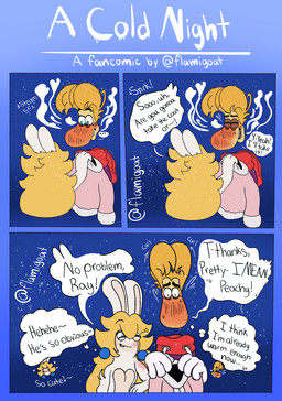 3_panel_comic 4_fingers anthro blonde_hair blue_ear_piercing blue_eyes blush blush_lines blushing_profusely breasts brown_eyelids clothed clothed_humanoid clothed_male clothing coat dialogue directional_arrow disembodied_head duo ellipsis eyebrow_through_hair eyebrows eyes_closed featureless_breasts female fingers floating_hands fur hair heart_symbol hearts_around_head holding_clothing holding_coat holding_object holding_topwear hoodie larger_humanoid larger_male laugh long_ears long_hair male male/female motion_lines nickname nude nude_anthro nude_female nudging one_eye_closed open_mouth open_smile outside pink_clothing pink_coat pink_topwear purple_clothing purple_hoodie purple_topwear short_hair size_difference small_breasts smaller_anthro smaller_female smile smiling_at_another smiling_at_partner snow snowing speech_bubble steaming tan_eyelids tan_inner_ear teeth text thanking thin_eyebrows thinking thought_bubble topwear translucent translucent_hair white_body white_fur winking_at_partner yelling yelling_at_another flamigoat mario_bros mario_plus_rabbids_kingdom_battle mario_plus_rabbids_sparks_of_hope nintendo raving_rabbids rayman_(series) ubisoft rabbid_peach rayman humanoid lagomorph mammal rabbid raypeople_(rayman) 2024 artist_name comic crossover digital_media_(artwork) english_text flat_colors hi_res