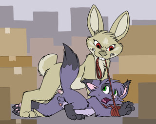 abstract_background anal anal_penetration animal_genitalia animal_penis anthro anthro_on_anthro anthro_penetrated anthro_penetrating anthro_penetrating_anthro anus balls biped bodily_fluids bound box buckteeth cheek_tuft claws collar container cum cum_from_ass cum_in_ass cum_inside cute_fangs digitigrade dipstick_ears dipstick_tail dominant dominant_male duo ear_markings ear_tuft ejaculation erection evil_face facial_tuft fangs forced genital_fluids genitals gloves_(marking) hands_tied holding_leash holding_object interspecies lagomorph_penis leash leash_in_mouth leash_pull leg_markings looking_back looking_down lying male male/male male_penetrated male_penetrating male_penetrating_male markings multicolored_ears multicolored_tail nude object_in_mouth on_front one_sided_climax open_mouth pawpads penetration penile penile_penetration penis penis_in_ass penis_tip perineum pinned predator/prey rape restrained role_reversal sex sheath sheathed_while_penetrated side_view socks_(marking) submissive submissive_male tail tail_markings tears teeth toe_claws tuft young young_anthro young_on_young mizzyam maxy zarki canid canine fox lagomorph leporid mammal rabbit 2015 5:4 alternate_version_at_source flat_colors