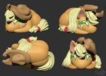 buns chibi female feral hair hair_bun multiple_angles smile solo sunny_way friendship_is_magic hasbro my_little_pony applejack_(mlp) earth_pony equid equine horse mammal pony 3d_(artwork) digital_media_(artwork) zbrush_(artwork)