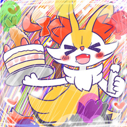 >o< accessory ambiguous_anthro ambiguous_gender anthro balloon biped birthday_cake blush blush_stickers bow_ribbon cake candle cute_fangs dessert dipstick_tail fangs food front_view hair_accessory hair_bow hair_ribbon heart_symbol holding_cake holding_candle holding_food holding_object inflatable markings object_in_tail on_one_leg open_mouth open_smile ribbons shrimp_(food) smile solo standing stick stick_in_tail tail tail_markings teeth annyui0611 nintendo pokemon braixen canid generation_6_pokemon mammal pokemon_(species) 1:1 2024 digital_drawing_(artwork) digital_media_(artwork) half-length_portrait hi_res japanese_description portrait translated_description