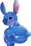 2018 2:3 alien anus backsack balls blue_body blue_fur blush butt claws conditional_dnp cute_fangs digital_drawing_(artwork) digital_media_(artwork) disney experiment_(lilo_and_stitch) fangs fur genitals lilo_and_stitch looking_at_viewer lying male mammal notched_ear on_side presenting presenting_hindquarters shy simple_background small_tail solo stitch_(lilo_and_stitch) tail teeth toe_claws white_background zackary911