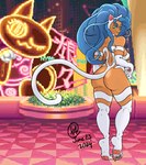 animal_ears animal_tail big_butt big_hair biped blue_hair breasts butt eyelashes fangs feet female fur green_eyes hair long_hair looking_at_viewer looking_back looking_back_at_viewer naturally_censored pawpads plantigrade pupils rear_view screencap screencap_background slit_pupils soles solo standing tan_body tan_skin teeth thick_thighs white_body white_fur wide_hips kromaticatrocity capcom darkstalkers felicia_(darkstalkers) animal_humanoid cat_humanoid felid felid_humanoid feline feline_humanoid humanoid mammal mammal_humanoid 2024 alternate_version_at_source dated digital_drawing_(artwork) digital_media_(artwork) full-length_portrait hi_res portrait signature