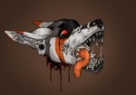 anthro blood bodily_fluids corpse death decomposition fur gore grub infestation larva male parasite solo teeth tongue tongue_out kolkolukija arthropod canid canine gastropod insect maggot mammal mollusk nymph slug worm digital_media_(artwork) headshot_portrait portrait