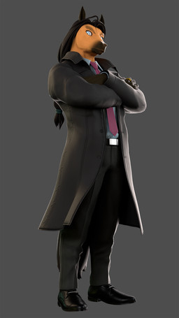 anthro black_hair bottomwear clothed clothed_anthro clothed_male clothing coat crossed_arms footwear fur hair male necktie pants shoes solo standing tan_body tan_fur topwear trenchcoat petruz petruz_(modeler) bailong_(petruz) equid equine horse mammal 3d_(artwork) 9:16 absurd_res blender_(artwork) digital_media_(artwork) hi_res