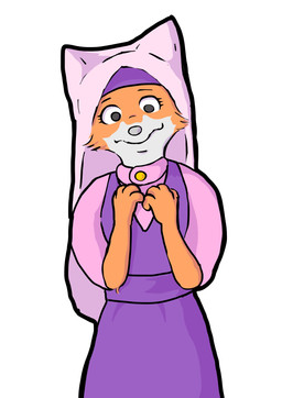 anthro brown_hair clothed clothing female fur grey_body grey_fur hair simple_background smile solo byf2453 disney robin_hood_(disney) maid_marian canid canine canis fox mammal red_fox true_fox hi_res