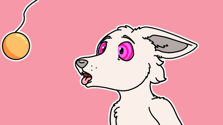 ambiguous_gender anthro breath hypnosis mind_control open_mouth panting pendulum pendulum_swing pink_background ringed_eyes simple_background solo tongue tongue_out sammywhich ych_(character) canid canine mammal 16:9 animated widescreen