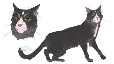 ambiguous_gender cheek_tuft chest_tuft dark_body dark_fur dipstick_tail facial_tuft feral fur glistening glistening_eyes grey_body grey_fur grey_inner_ear_fluff inner_ear_fluff looking_aside markings mouth_closed pink_nose pupils quadruped side_view simple_background slit_pupils solo striped_body striped_fur stripes tail tail_markings tuft unsigned whiskers white_background white_body white_fur justkiddinb domestic_cat felid feline felis mammal 16:9 full-length_portrait hi_res portrait widescreen