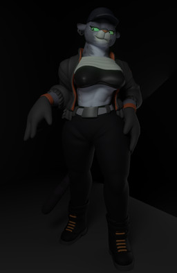 anthro big_breasts breasts clothed clothed_anthro clothed_female clothing female fur green_sclera grey_body grey_fur jacket solo topwear zhenash dreamworks the_bad_guys kitty_kat_(the_bad_guys) felid feline felis mammal pantherine snow_leopard 3d_(artwork) absurd_res blender_(artwork) digital_media_(artwork) hi_res