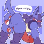 1:1 2021 anal anal_beads anal_beads_in_ass anal_penetration anthro anus balls big_penis blue_body blue_fur blush bodily_fluids butt dialogue digital_media_(artwork) english_text erection fizzyjay fur generation_1_pokemon generation_4_pokemon genitals hi_res huge_penis hyper hyper_genitalia looking_at_viewer lucario male mammal nintendo object_in_ass penetration penis pokeball pokeball_anal_beads pokeball_insertion pokeball_sex_toy pokemon pokemon_(species) sex_toy sex_toy_in_ass sex_toy_insertion simple_background solo speech_bubble standard_pokeball text voltorb