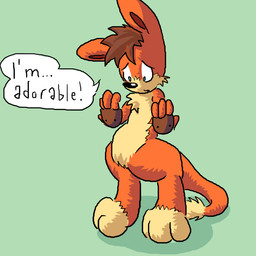 after_transformation ambiguous_gender anthro biped black_nose blue_eyes brown_hair countershade_face countershade_feet countershade_fur countershade_torso countershading dialogue feet fur hair looking_at_own_hand markings nude open_mouth orange_body orange_fur semi-anthro solo speech_bubble standing text yellow_body yellow_countershading yellow_fur yellow_markings blueballs jak_and_daxter naughty_dog sony_corporation sony_interactive_entertainment mammal mustelid ottsel 1:1 2008 colored english_text
