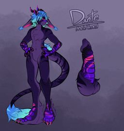 anthro balls big_ears ear_tuft femboy fluffy_balls genitals hair horn male markings scale_markings scaled_penis scales slim slim_anthro slim_male solo striped_markings striped_tail stripes tail tail_markings tail_tuft tuft cepheidbaby dante_vernid royal_vernid vernid absurd_res hi_res model_sheet