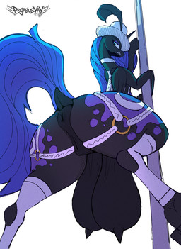 angry animal_genitalia animal_vulva anus big_anus big_breasts big_butt big_nipples big_teats breasts butt butt_focus clenched_teeth clitoral_winking clitoris clothed clothing cone_nipples crotch_breasts cutie_mark dancing dark_body dark_fur dock_(anatomy) equine_anus equine_genitalia equine_vulva feathers female female_feral feral fur genitals hair hanging_breasts harness hat hat_feather headgear headwear hooves horn huge_breasts huge_teats long_neck looking_back loose_feather nipples nude open_mouth pendulous_breasts pointy_nipples pole pole_dancing presenting presenting_anus presenting_crotch_boobs presenting_crotch_breasts presenting_crotchboobs presenting_hindquarters presenting_vulva profanity puffy_anus pupils quadruped raised_tail rear_view sagging_breasts simple_background skindentation slit_pupils small_wings solo stretch_marks stripper stripper_pole tail tail_anus teats teeth thick_thighs unguligrade unimpressed vulva wide_hips wings pegasusyay friendship_is_magic hasbro my_little_pony mythology nightmare_moon_(mlp) princess_luna_(mlp) equid equine horse mammal mythological_creature mythological_equine pony winged_unicorn hi_res