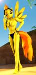 2014 3d anthro bikini breasts cgi commodor-richter equine female friendship_is_magic fur horse looking_at_viewer mammal my_little_pony nipples outside pegasus pony smile solo source_filmmaker spitfire_(mlp) standing swimsuit topless wings wonderbolts_(mlp) yellow_fur
Rating: Questionable
Score: 9
User: WildMaster
Date: February 17, 2014