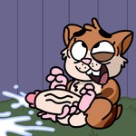 anthro bodily_fluids cum cum_on_ground cumshot ejaculation female genital_fluids intersex intersex/female masturbation solo megabox cricetid hamster mammal rodent 1:1