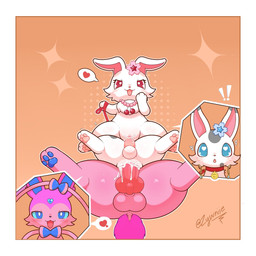 3_toes anal anal_penetration animal_genitalia animal_penis anus ball_size_difference balls beaded_jewelry beaded_necklace beads biped bipedal_feral bisexual bisexual_sandwich black_sclera blue_body blue_eyes blue_fur blue_pawpads blush border canine_genitalia canine_penis cheek_tuft chest_tuft clitoral_hood clitoris collar cutaway erection expression_cutaway facial_tuft feet female female_feral female_on_feral female_penetrated feral feral_on_feral feral_penetrated feral_penetrating feral_penetrating_feral flower_on_head fur fur_tuft genitals grey_body grey_fur group group_sex heart_pupils heart_symbol interspecies intraspecies jewelry knot knotted_penis larger_feral larger_male leash leash_pull leashed_collar looking_pleasured lucky_pierre male male/female male/male male_feral male_on_feral male_penetrated male_penetrating male_penetrating_female male_penetrating_male markings monotone_body monotone_fur multicolored_body multicolored_fur necklace open_mouth open_smile orange_background pawpads paws penetration penile penile_penetration penis penis_in_ass penis_in_vagina penis_size_difference pink_balls pink_body pink_fur pink_pawpads pink_penis pivoted_ears purple_body purple_fur rear_view red_eyes red_penis sandwich_position sex simple_background size_difference smaller_feral smaller_male smaller_penetrated smile spots spotted_body spotted_fur tapering_penis text toes totem_pole_position trio tuft two_tone_body two_tone_fur vaginal vaginal_penetration vulva white_balls white_body white_border white_fur zyuuniie jewelpet nintendo pokemon sanrio sega sega_fave ageam_(sylvtasticalsylveon) poke_(pokemonlover) ruby_(jewelpet) eeveelution generation_6_pokemon lagomorph leporid mammal pokemon_(species) rabbit sylveon 1:1 2026 artist_name cel_shading digital_drawing_(artwork) digital_media_(artwork) hi_res shaded