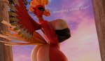 3d_(artwork) anthro big_breasts big_butt blender_cycles breasts butt digital_media_(artwork) female generation_2_pokemon hi_res ho-oh holding_breast huge_butt legendary_pokemon looking_at_viewer nintendo pokemon pokemon_(species) red_body red_eyes solo sunset thick_thighs white_body xlkev